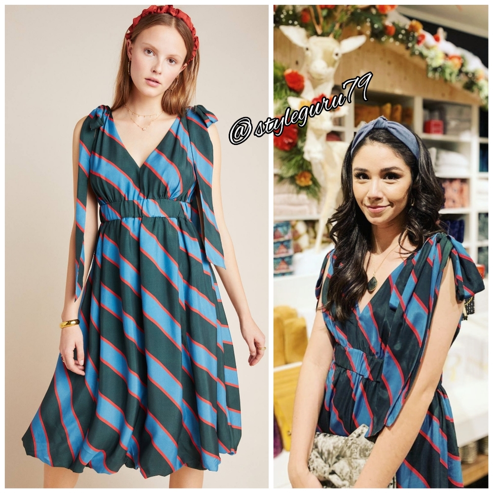 NWT, Anthropologie Tracy Reese Monaco Striped Midi Dress